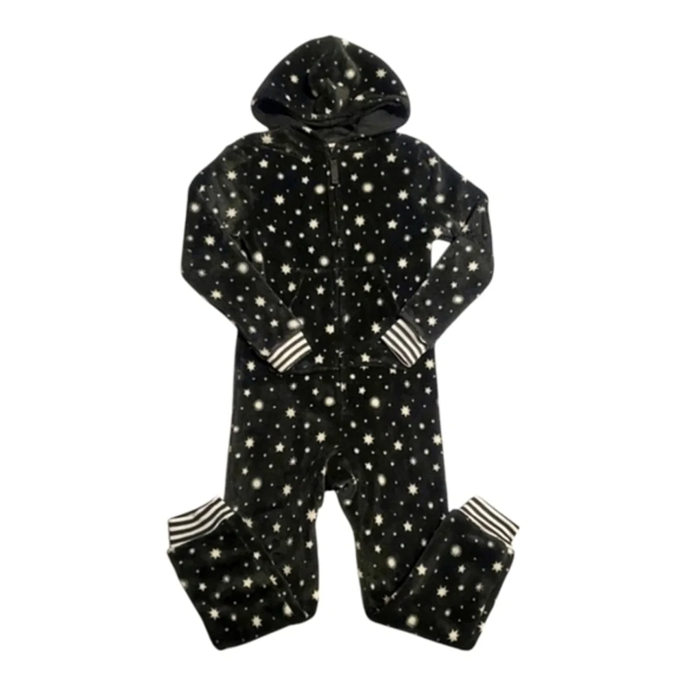 Target Art Class Girls Zip Up Hooded  Pajamas‎ Star Pattern PJS Size Small 6/6X